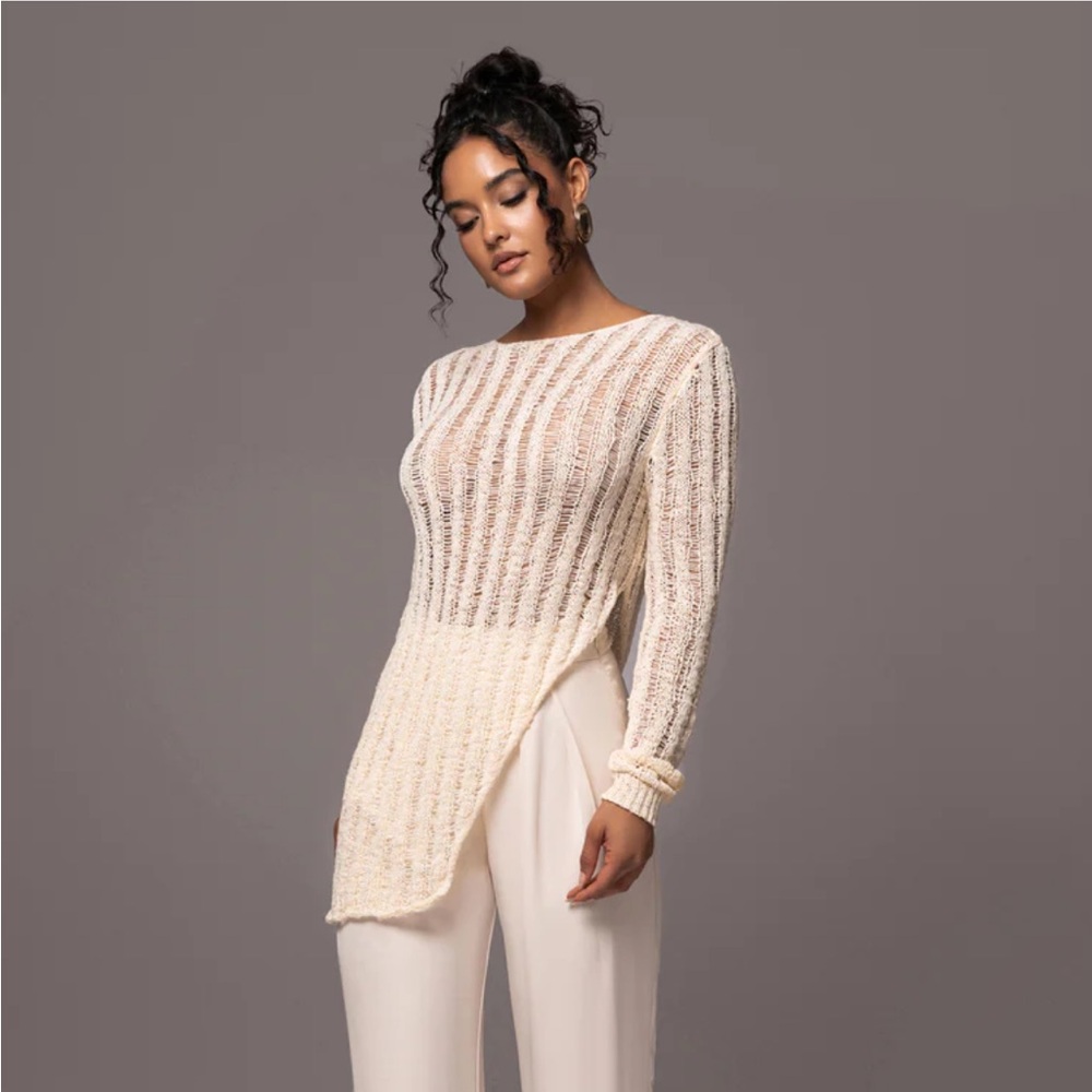 JLUXLABEL ASYMMETRICAL KNIT TOP SIZE L